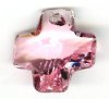 1 20mm Light Rose Swarovski Cross (6866)